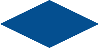 A large blue diamond shape, reminiscent of an iconic diner sign, is centered on a light gray background.