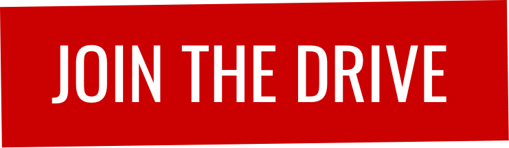 A red rectangular banner with bold white text in all capital letters that reads JOIN THE DRIVE, capturing the classic spirit of Mel's Drive-In Restaurant, an iconic diner.