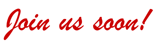 Red cursive text on a light background reads Join us soon!—inviting you to Mel's Drive-In Restaurant, the iconic diner.